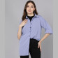Women's Solid crepe Trendy shirt Sky Blue Solid